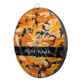 Oranje camouflage Jouw naam personaliseren Dartbord (Voorkant Rechts)