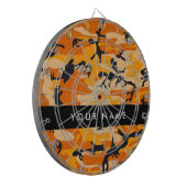 Oranje camouflage Jouw naam personaliseren Dartbord (Voorkant Links)