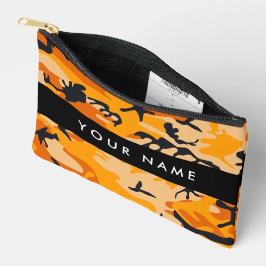 Oranje camouflage Jouw naam personaliseren Etui (Open)