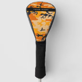 Oranje camouflage Jouw naam personaliseren Golfheadcover (Voorkant)
