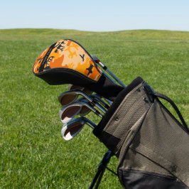 Oranje camouflage Jouw naam personaliseren Golfheadcover