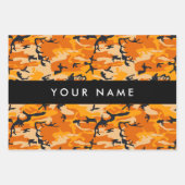 Oranje camouflage Jouw naam personaliseren Inpakpapier Vel (Voorkant)
