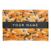Oranje camouflage Jouw naam personaliseren Kussensloop (Voorkant)