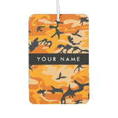 Oranje camouflage Jouw naam personaliseren Luchtverfrisser (Voorkant)