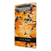 Oranje camouflage Jouw naam personaliseren Mini Klembord (Angled2)