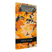 Oranje camouflage Jouw naam personaliseren Mini Klembord (Schuin)