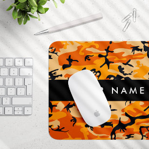 Oranje camouflage Jouw naam personaliseren Muismat