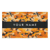 Oranje camouflage Jouw naam personaliseren Naambadge (Voorkant)