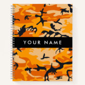 Oranje camouflage Jouw naam personaliseren Notitieboek (Voorkant)