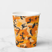 Oranje camouflage Jouw naam personaliseren Papieren Bekers (Achterkant)