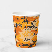 Oranje camouflage Jouw naam personaliseren Papieren Bekers (Rechts)