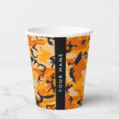 Oranje camouflage Jouw naam personaliseren Papieren Bekers (Voorkant)