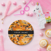 Oranje camouflage Jouw naam personaliseren Papieren Bordje (Feest)