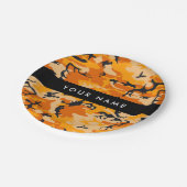 Oranje camouflage Jouw naam personaliseren Papieren Bordje (Gekanteld)