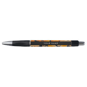 Oranje camouflage Jouw naam personaliseren Pen
