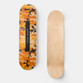 Oranje camouflage Jouw naam personaliseren Persoonlijk Skateboard (Voorkant)