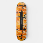 Oranje camouflage Jouw naam personaliseren Persoonlijk Skateboard (Voorkant)