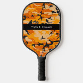 Oranje camouflage Jouw naam personaliseren Pickleball Paddle (Voorkant)