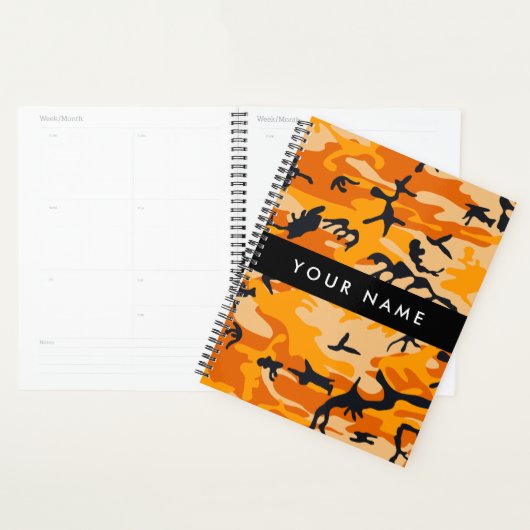 Oranje camouflage Jouw naam personaliseren Planner (Display)