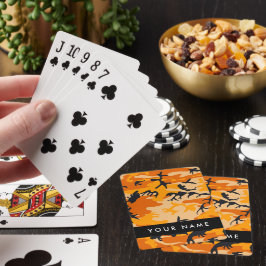 Oranje camouflage Jouw naam personaliseren Pokerkaarten