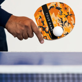 Oranje camouflage Jouw naam personaliseren Tafeltennisbatje