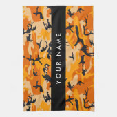 Oranje camouflage Jouw naam personaliseren Theedoek (Verticaal)