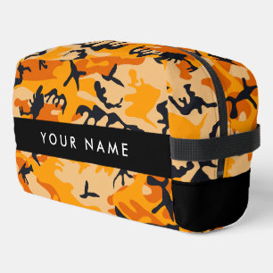 Oranje camouflage Jouw naam personaliseren Toilettasje