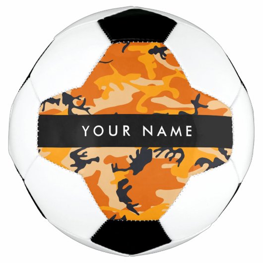 Oranje camouflage Jouw naam personaliseren Voetbal (Voorkant)