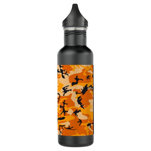 Oranje camouflage Jouw naam personaliseren Waterfles (Links)