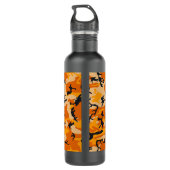 Oranje camouflage Jouw naam personaliseren Waterfles (Achterkant)