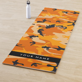Oranje camouflage Jouw naam personaliseren Yogamat