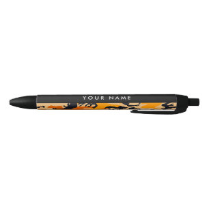 Oranje camouflage Jouw naam personaliseren Zwarte Inkt Pen