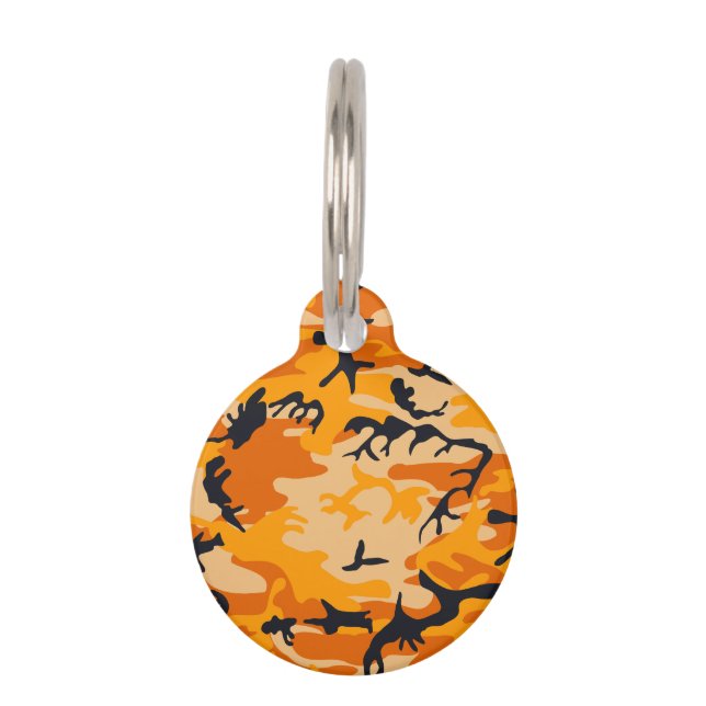 Oranje camouflage, leger huisdierpenning (Voorkant)