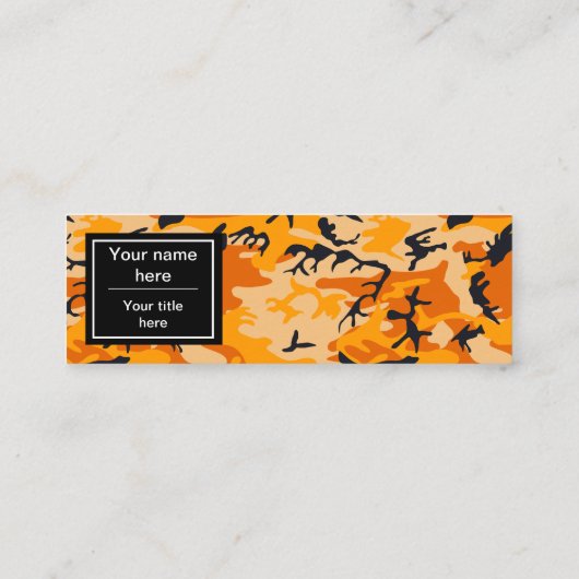Oranje camouflage, leger mini visitekaartje (Achterkant)