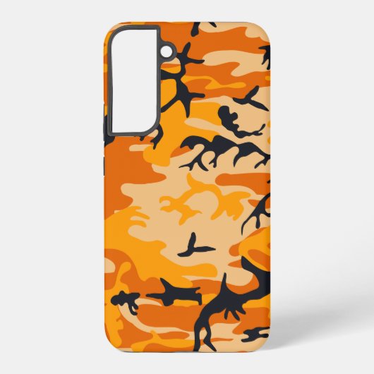 Oranje camouflage, leger samsung galaxy hoesje (Achterkant)