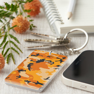 Oranje camouflage, leger sleutelhanger