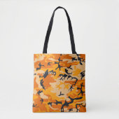 Oranje camouflage, leger tote bag (Voorkant)