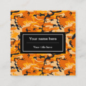 Oranje camouflage, leger vierkante visitekaartje (Achterkant)