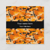 Oranje camouflage, leger vierkante visitekaartje (Achterkant)