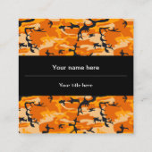 Oranje camouflage, leger vierkante visitekaartje (Achterkant)