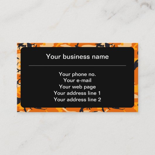 Oranje camouflage, leger visitekaartje (Voorkant)