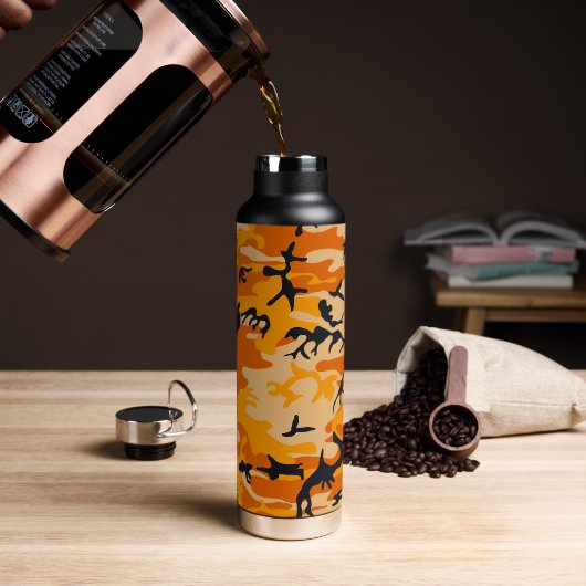 Oranje camouflage, leger waterfles (Koffie)