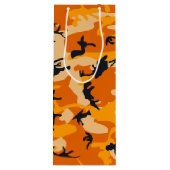 Oranje camouflage, leger wijn cadeautas (Achterkant)