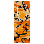 Oranje camouflage, leger wijn cadeautas (Voorkant)