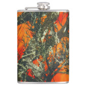 Oranje camouflage ontwerp heupfles (Voorkant)