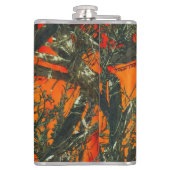 Oranje camouflage ontwerp heupfles (Achterkant)