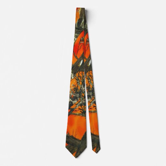 Oranje Camouflage Ontwerp Stropdas (Voorkant)