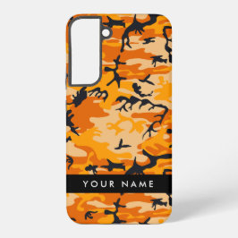 Oranje Camouflage Personaliseer je naam Samsung Galaxy Hoesje