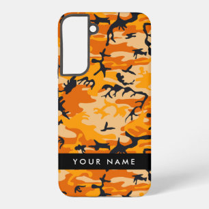 Oranje Camouflage Personaliseer je naam Samsung Galaxy Hoesje
