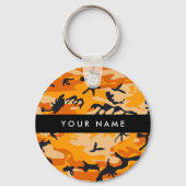 Oranje Camouflage Personaliseer je naam Sleutelhanger (Achterkant)